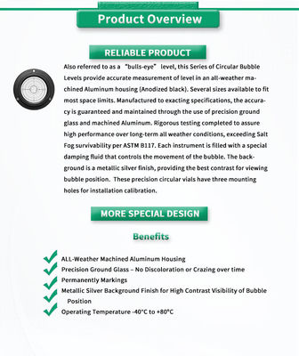 UNIVO UBIS-7210 Bulls-Eye Circular Bubble Inclinometers for Industrial Applications