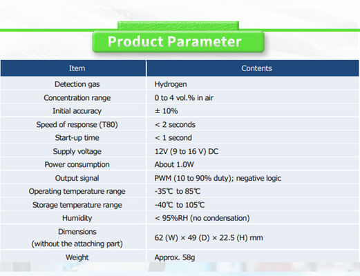 OEM Supported FIS FH2-HY04Y Hydrogen Concentration Sensor for Fuel Leakage Detection