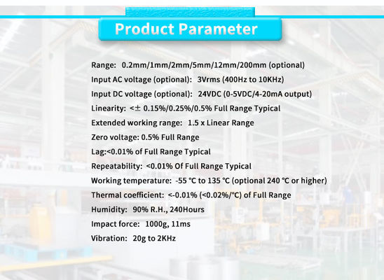 High Precision 24VDC 3Vrms Power Motion Position Transmitter for Linear Displacement