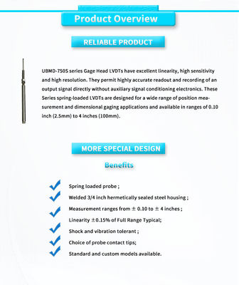 UBMD-750S Linear Motion Position Sensor Measurement Corner Position Transmitter Gage Head Displacement Sensor LVDT